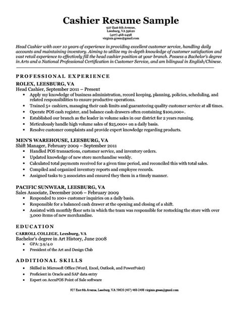 checkout cashier resume objective|Cashier .